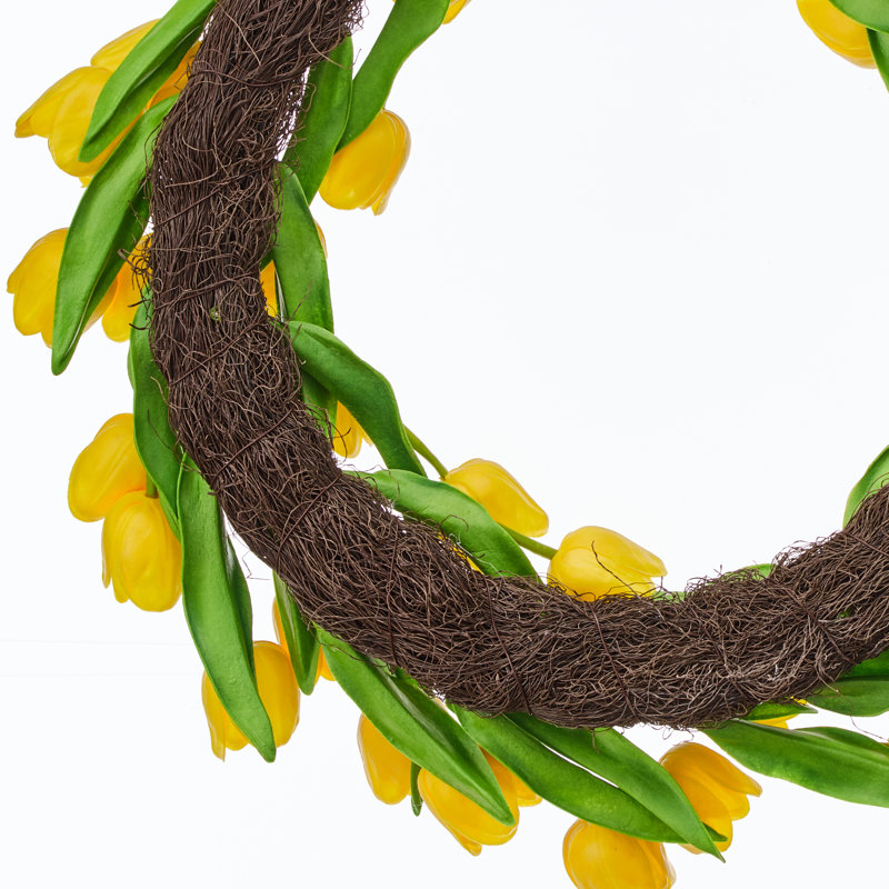 Couronne de tulipe 21 "Pu Spring, Couronne de tulipe jaune