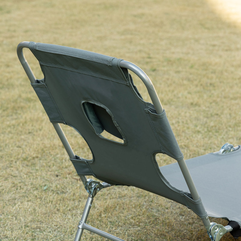 Haritz Foldable Sun Loungers Beach Chaise Lounge, Grey