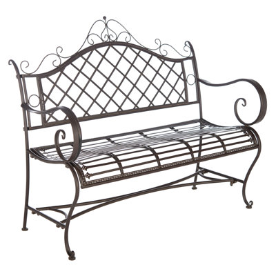 Abner Wrought Iron Outdoor Garden Bench