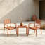 Ensemble de mobilier de patio 3 pièces, fauteuils d'extérieur et table d'appoint en polypropylène, capacité de charge de 136 kg, imperméable et résistant aux UV, idéal pour balcon, jardin ou appartement, couleur abricot marron.