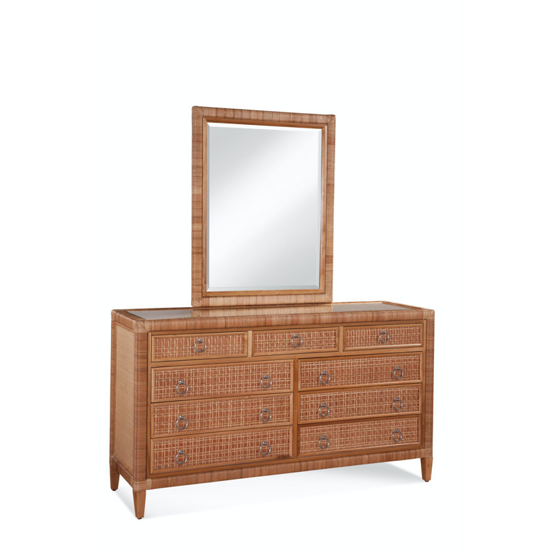 Naples 9 Drawer 64'' W Dresser, Celery, Yes, Satin Nickel