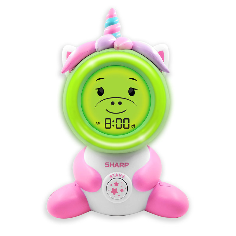 Sharp Ready to Wake Unicorn Sleep Trainer Kids Alarm Clock, Simple to Set and Use