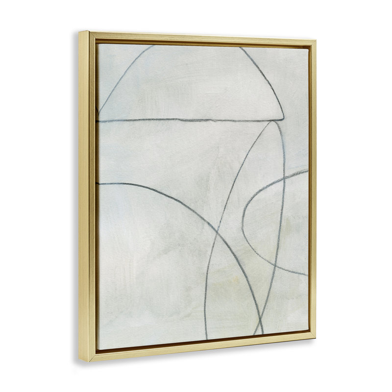 "Shapes S croquis sur toile flottante" par Victoria Barnes, H 21 po x l 17 po, Cadre flottant métallique doré