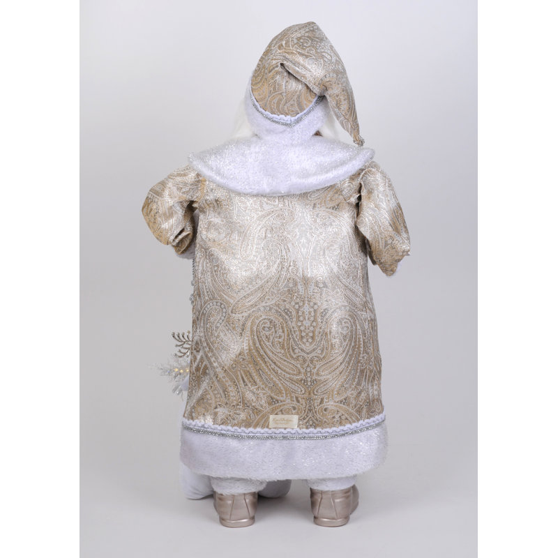 Lighted White Elegance Santa