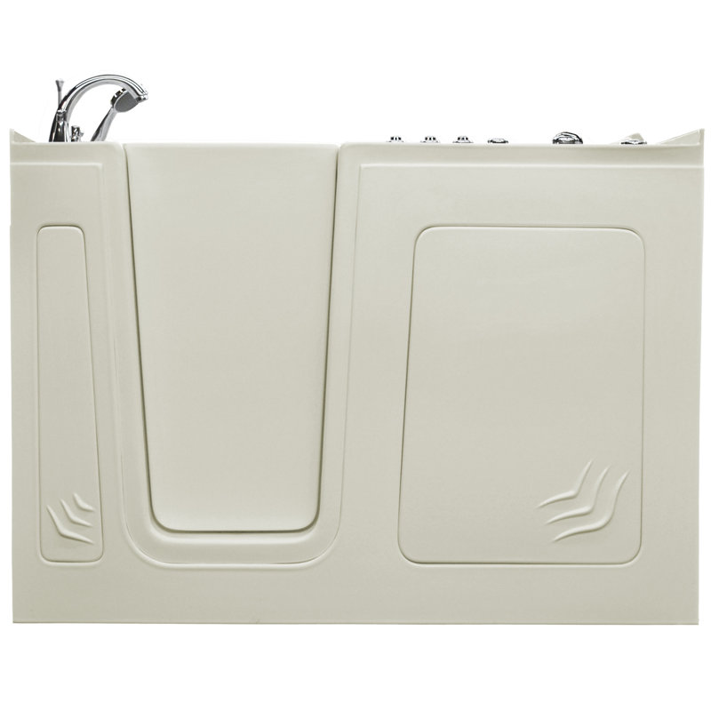 Aspen 60'' x 32'' Acrylic Bathtub with Faucet, White, Left