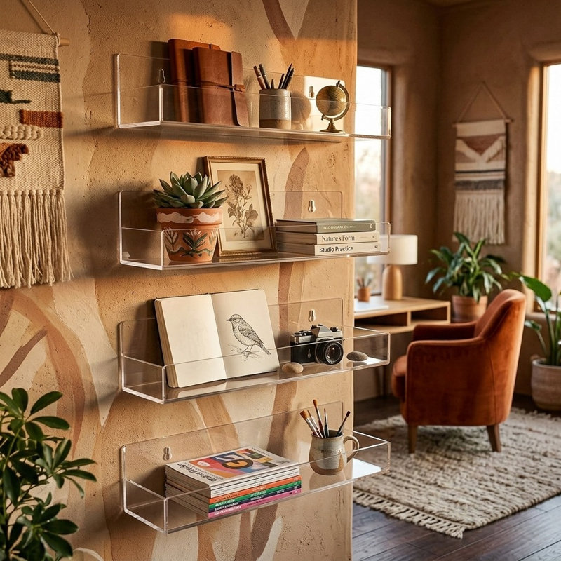 4 Piece Acrylic Floating Shelf