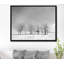«Black and White Trees in Winter - Floater Frame», reproduction de photo sur toile-26695181