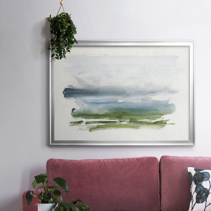 Toile tendue encadrée Coastline Splash III, H 18 po x l 26 po x P 1,5 po, Argent