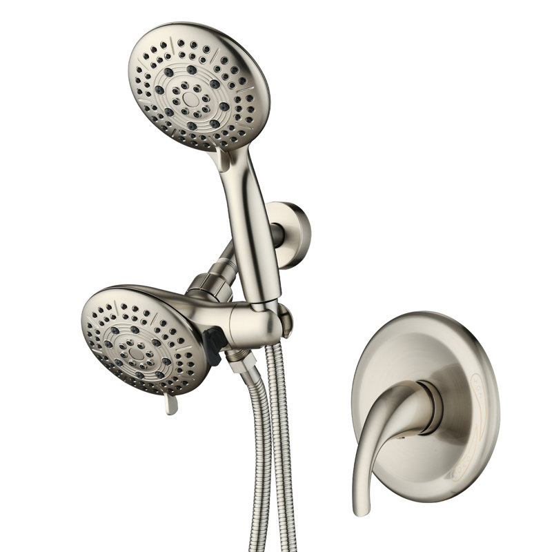 Système de douche complet et multifonctionnel, Nickel brossé