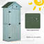 179cm Tall Narrow Wooden Garden Shed – 77cm Wide Blue Vertical Utility Cabinet with 3 Detachable Shelves & Lockable Door, Outdoor Tool Storage for Long Handles