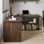 Bureau en bois massif avec bibliothèque et coin en L intégré-2032874461-2032874432