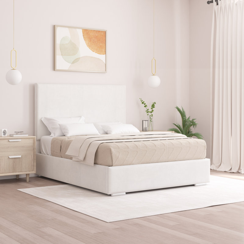 Shetye Upholstered Bed, King (5'), White