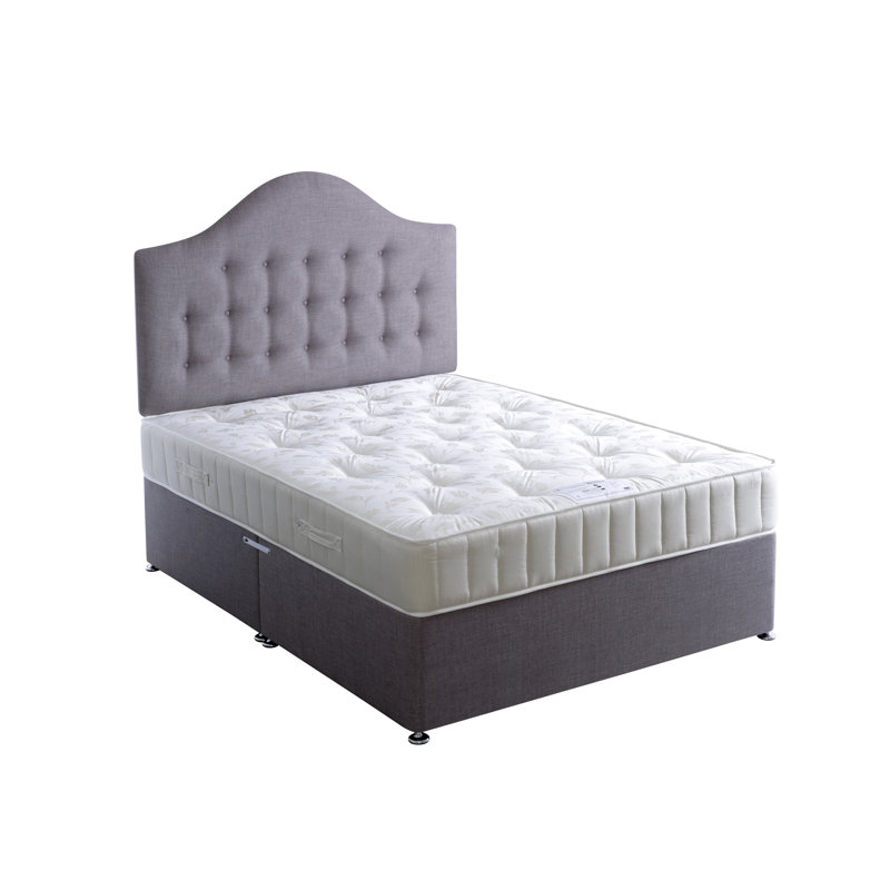 Ortho Mair Coilsprung Divan Bed Set, Kingsize (5'), 4 Drawers, Beige
