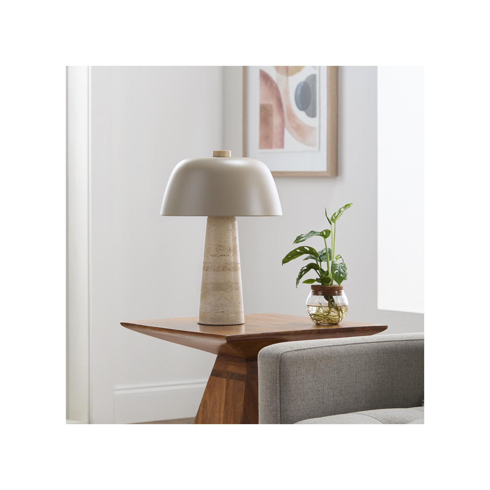 Maia Accent Table Lamp, 16.1" H x 11.4" W x 11.4" D, Beige
