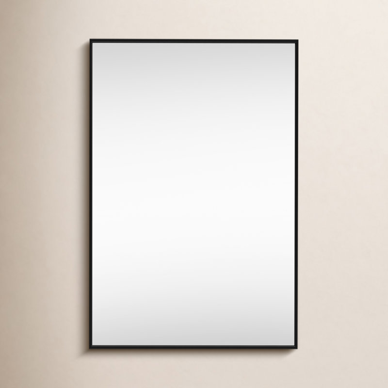 Sabine Metal Rectangle Wall Mirror, 40" x 24", Black