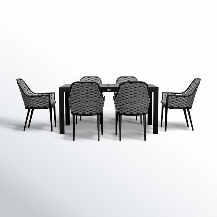 Jianna 63'' Rectangular 6 - Person Outdoor Dining Set with Cushions