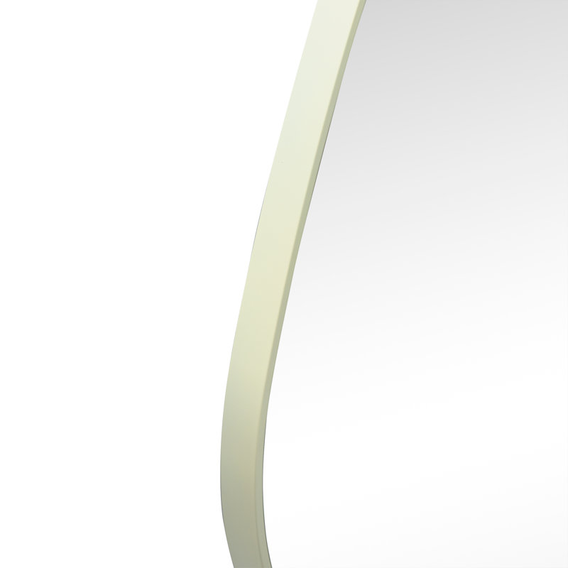 Everly 20 in. W x 42 in. H Large Irregular Framed Decorative Wall Mirror, Asymmetrical Wavy, Sage Green, Sage Green