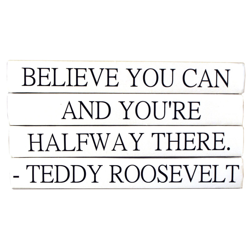 4 Piece Teddy Quotes Stack Decorative Book Set