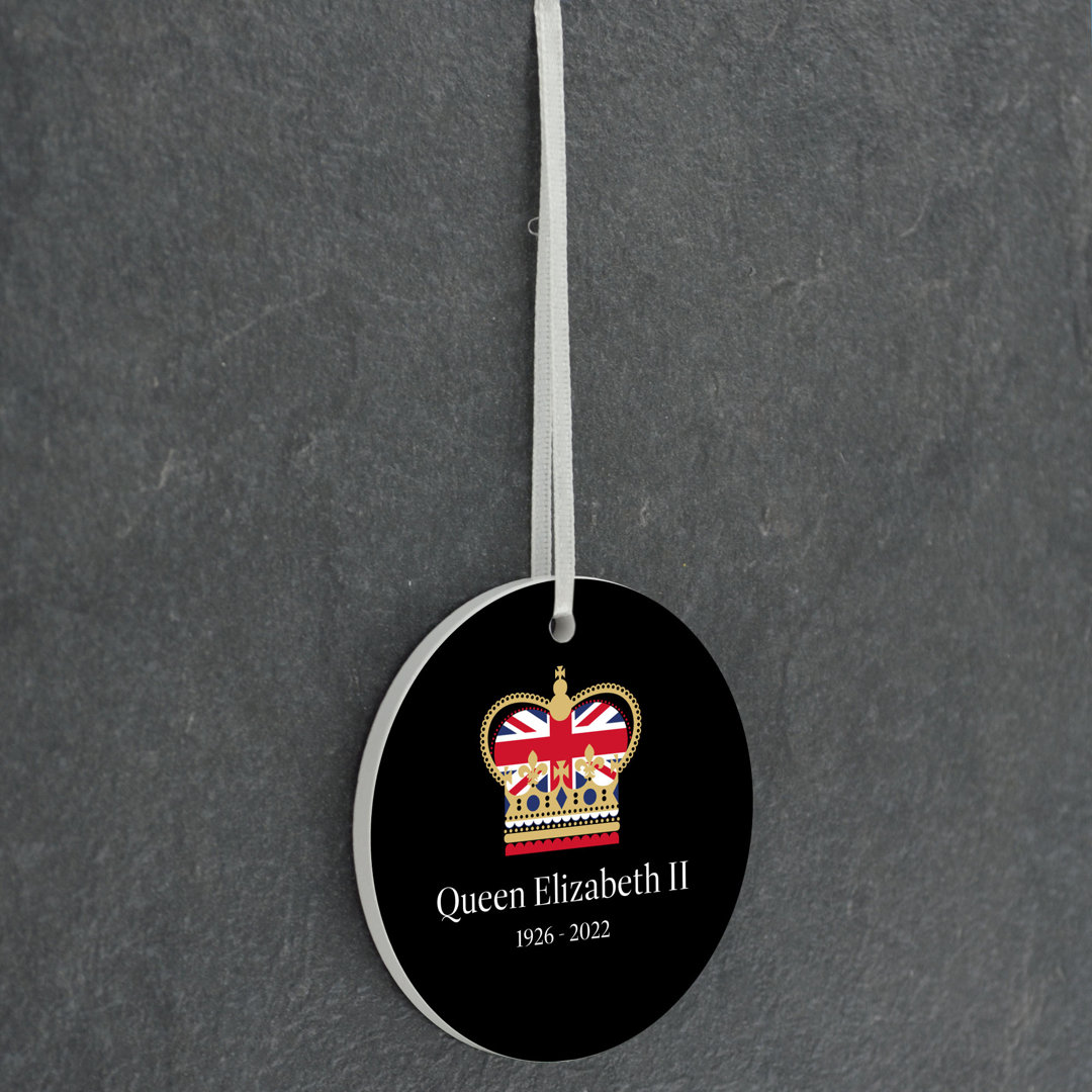 Sanson Queen Crown Black Circle Shaped Ceramic Ornament