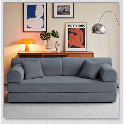 Convertible Sleeper Sofa Bed, Corduroy Folding Mattress Couch with Fixed-Shape Frame for Versatile Use in Living Rooms and Bedrooms
