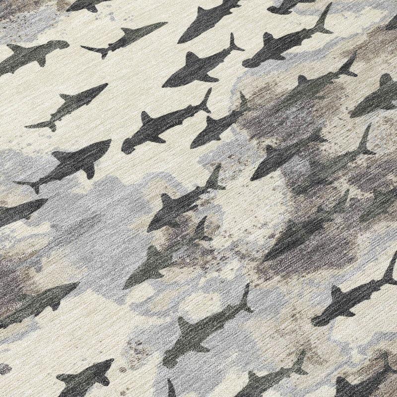 Machine Washable Indoor/Outdoor Chantille ACN2594 Animal Rug, Beige, 5' x 7'6"