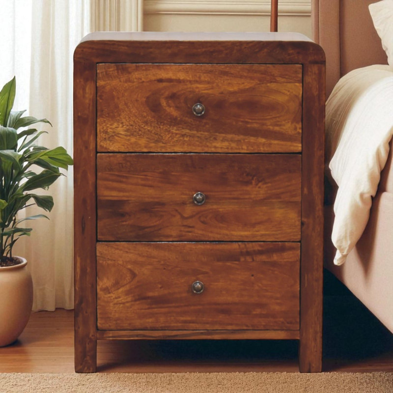 45cm W Solid Wood Bedside Table