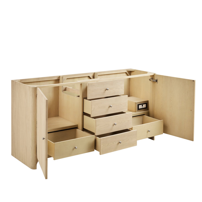 Gracyn 71.75'' W Double Bathroom Vanity Base, Coastal Driftwood