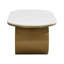 Table basse ovale de luxe moderne 45,98 po, plateau en faux marbre, table centrale en métal doré pour le salon, conception peu encombrante, construction stable, étapes d'assemblage simples