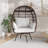 Tapasi Commercial Indoor/Outdoor Oversized Wicker Egg Swivel Lounge Chair with 4 Cushions-1574810095