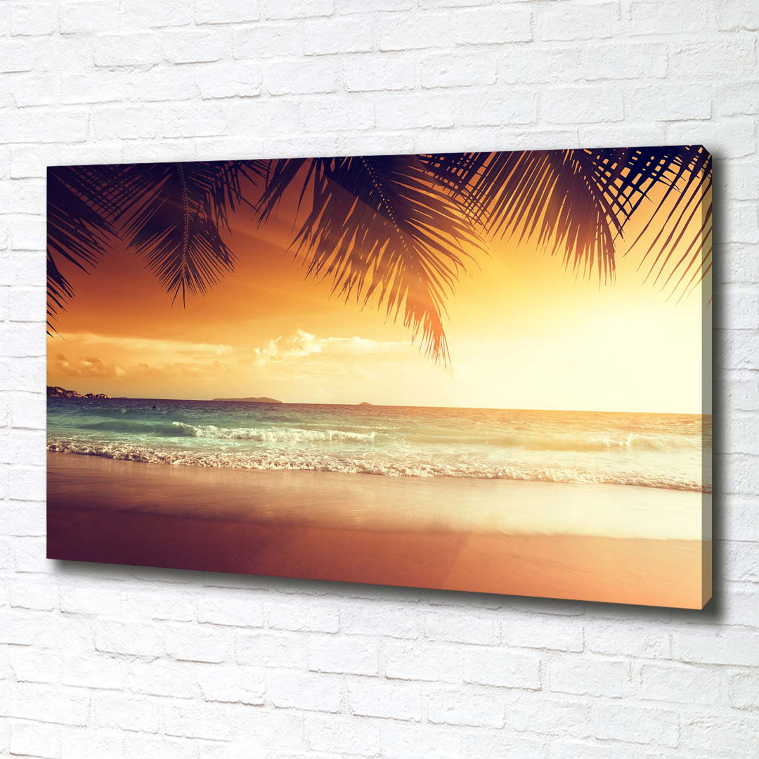 Leinwanddruck - Wandkunst - Drucke auf Leinwand - 100X70 Bild Bildthema: Tropischer Strand