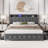 Upholstered Bed Frame With 4 Drawers,Diamond Tufted Bed Frame With Charging Station-566097007-566097004