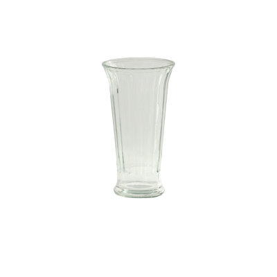 Machine Made Ribbed Glass Vase Clear-10.50''H