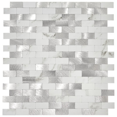 Carreau de mosaïque auto-adhésif en métal 10 po x 10 po