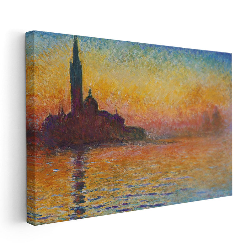 San Giorgio Maggior At Dusk, 1908, reproduction d'art sur toile, H 12 po x l 18 po