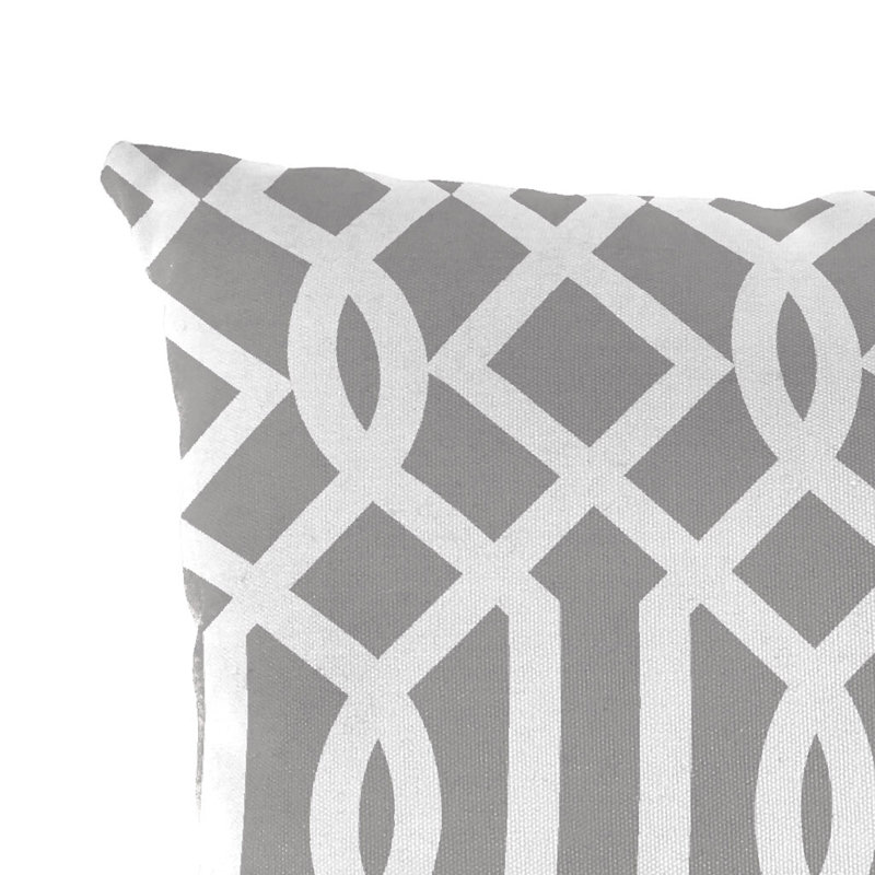 18" x 12" Outdoor Lumbar Throw Pillow (Set of 2), Gray/White/Geometric