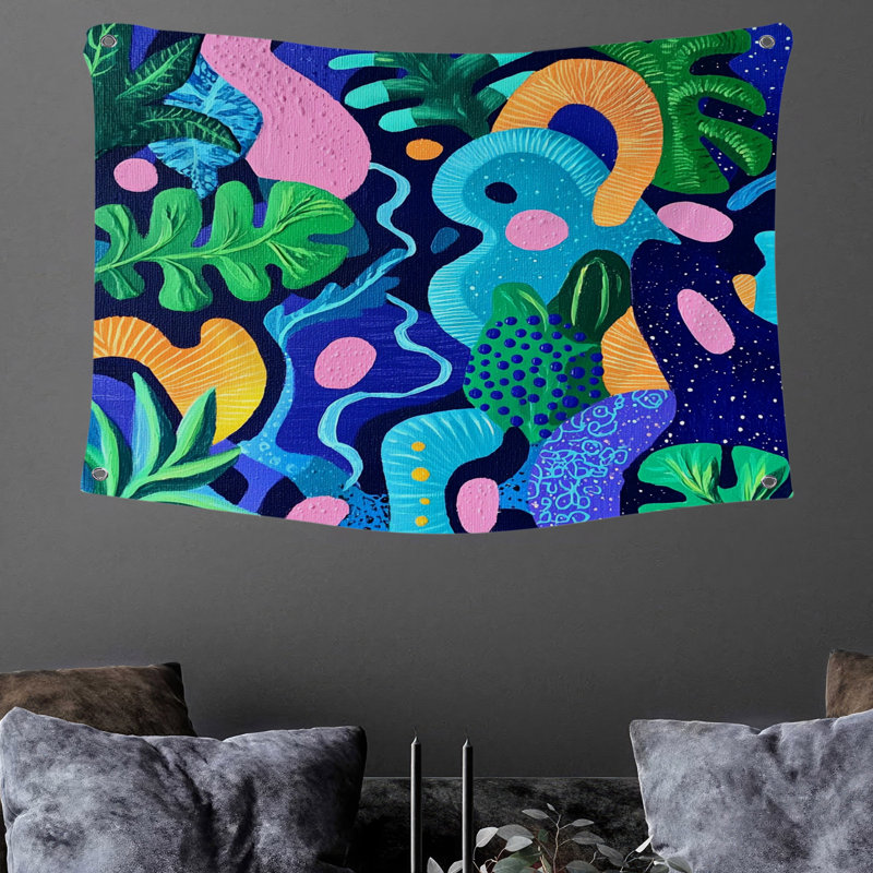Tapisserie murale abstraite - art mural, H 50 po x l 60 po