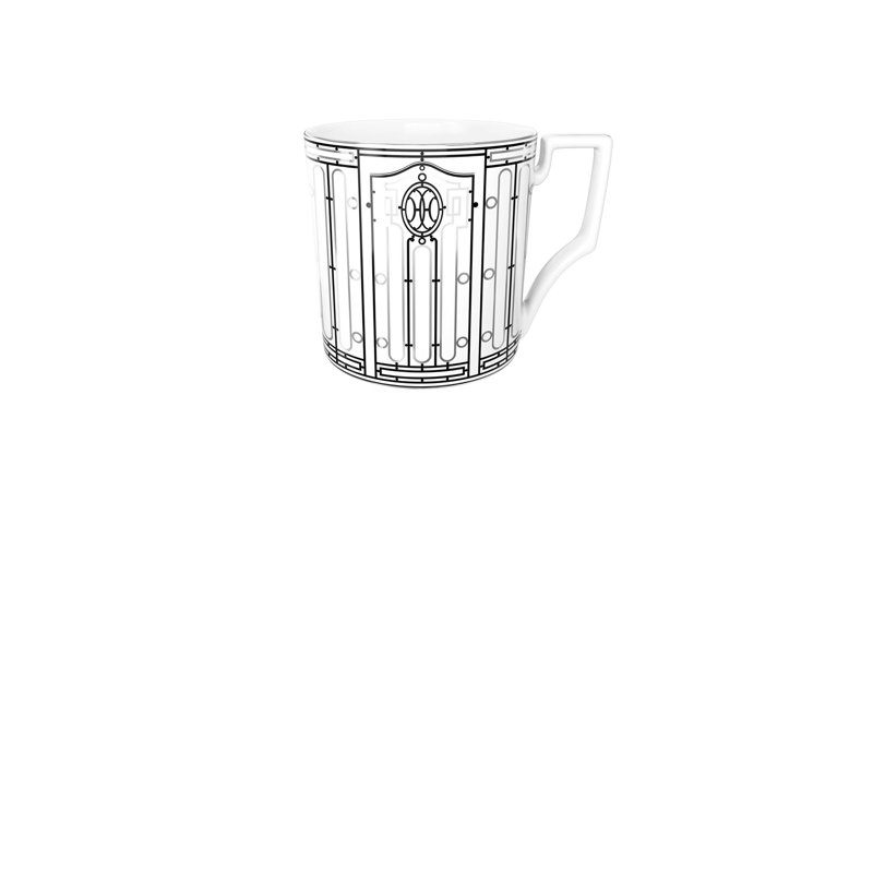 Ensemble de vaisselle 4 pièces en porcelaine noire et blanche