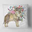Carré, loup avec des fleurs de la forêt - coussin décoratif imprimé maison de campagne-60158169