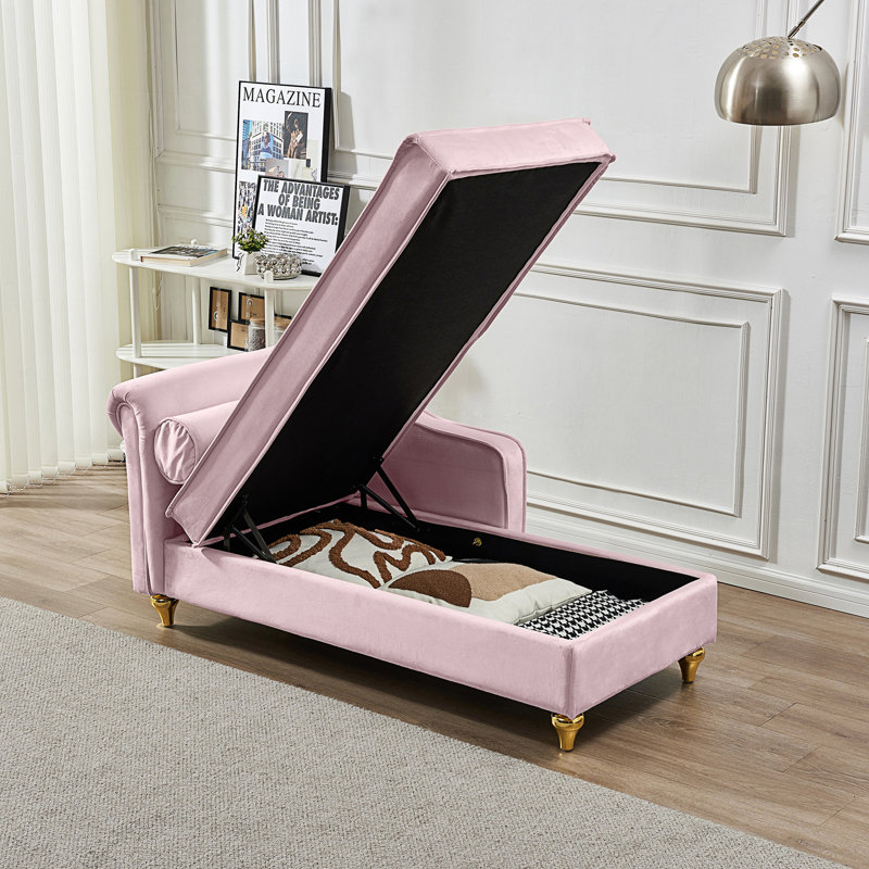 Chaise longue avec rangement Modern Upholstery, Rose