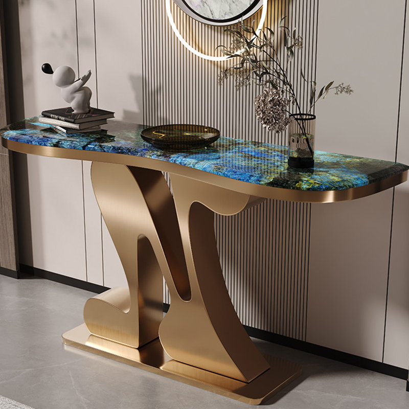 Console haut de gamme légère et luxueuse, 33,5 po H x 47,2 po l x 13,8 po P, Doré