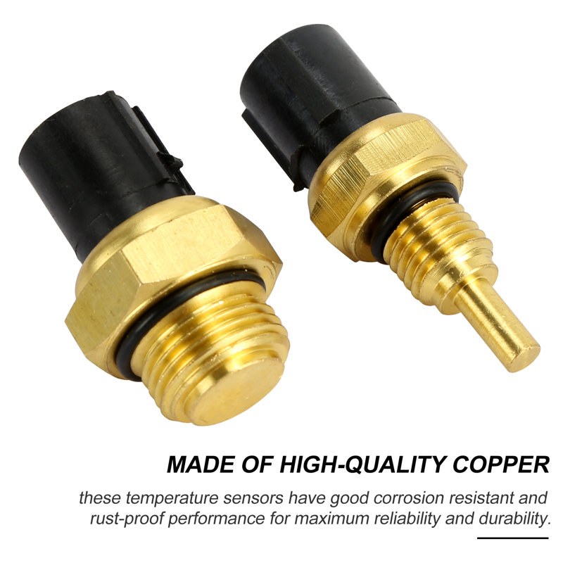 2Pcs Coolant Temperature Sensor Corrosion-resistant Durable Copper 37760-P00-003 37870-PJ7-003 Cooling Fan Switch Coolant Temp Sensor for Accord Civic