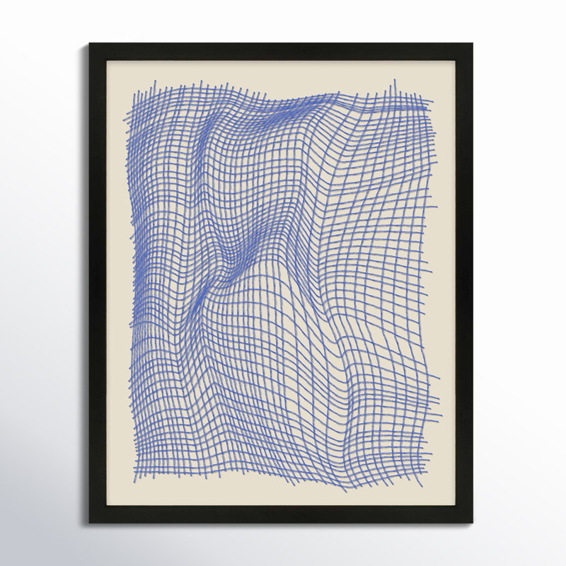 Nets 1 par Jacques Pilon - Art mural encadré, Papier avec cadre noir simple, H 50 po x l 40 po x P 1,25 po