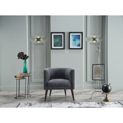 29'' Wide Barrel Chair, Gray