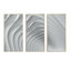 Fractal Bulgy White 3D Waves - Ensemble de 3 toiles abstraites encadrées-2043105793-2043105792