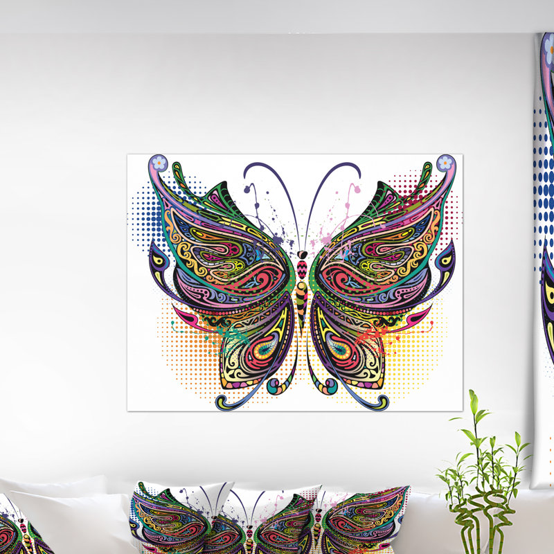 « panaché papillon », impression, H 15 po x l 20 po x P 1 po, Bois
