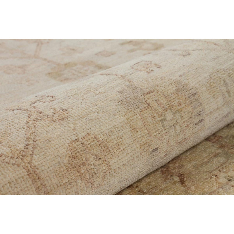 Jylène floral tissé à la main beige 100% laine oriental