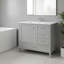 Commode moderne grise de 36 pouces, matériau en pin massif avec portes à fermeture en douceur + trois tiroirs, exquise et magnifique-1660260512-1660260517