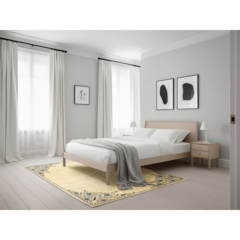 Tapis jaune clair / noir Socoma, Rectangle 5 pi x 7 pi