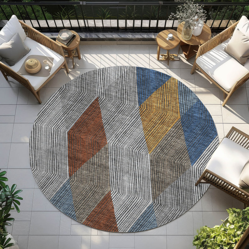 Tapis Aquaisha avec envers antidérapant, Rond 8 pi