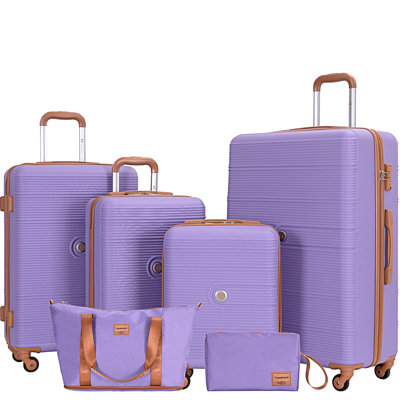 Ensemble de 6 valises rigides avec roulettes à verrou TSA Travelhouse